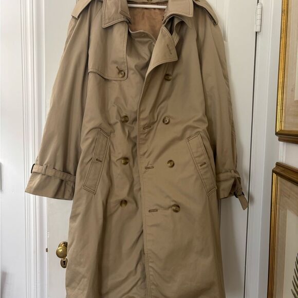 Mens Raincoat Burberry style with Belted Cuffs and removable wool lining 46 R - Picture 1 of 5